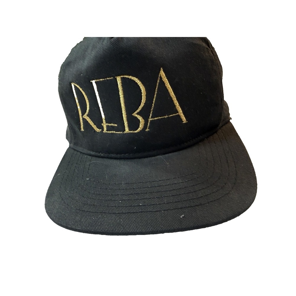 Vintage 90s Reba McEntire Hat‎ Black Gold Embroidered Country Music Rockabilly